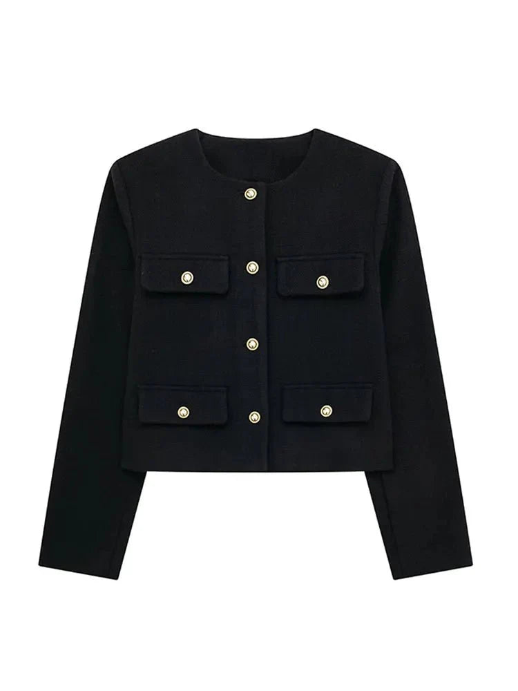 Veste Croisée Boutonnée Pour Femmes | Manches Longues