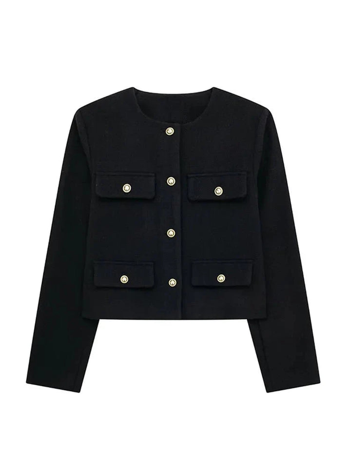 Veste Croisée Boutonnée Pour Femmes | Manches Longues
