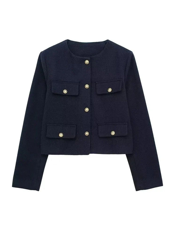 Veste Croisée Boutonnée Pour Femmes | Manches Longues
