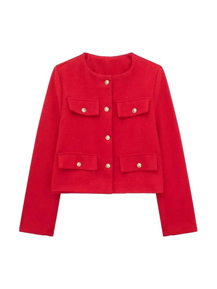 Veste Croisée Boutonnée Pour Femmes | Manches Longues
