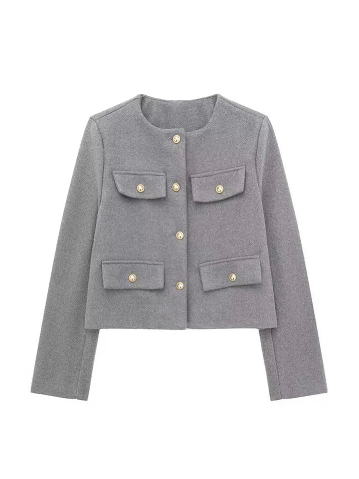 Veste Croisée Boutonnée Pour Femmes | Manches Longues