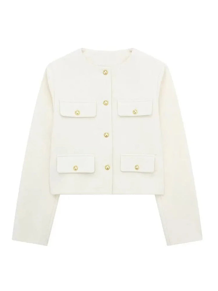 Veste Croisée Boutonnée Pour Femmes | Manches Longues