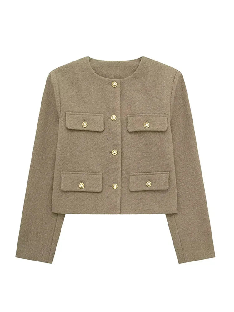 Veste Croisée Boutonnée Pour Femmes | Manches Longues