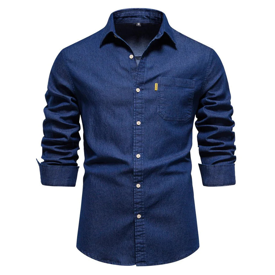 Chemise À Manches Longues Boutonnées Pour Hommes | Décontractée