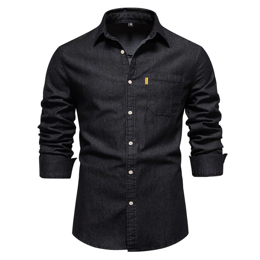 Chemise À Manches Longues Boutonnées Pour Hommes | Décontractée