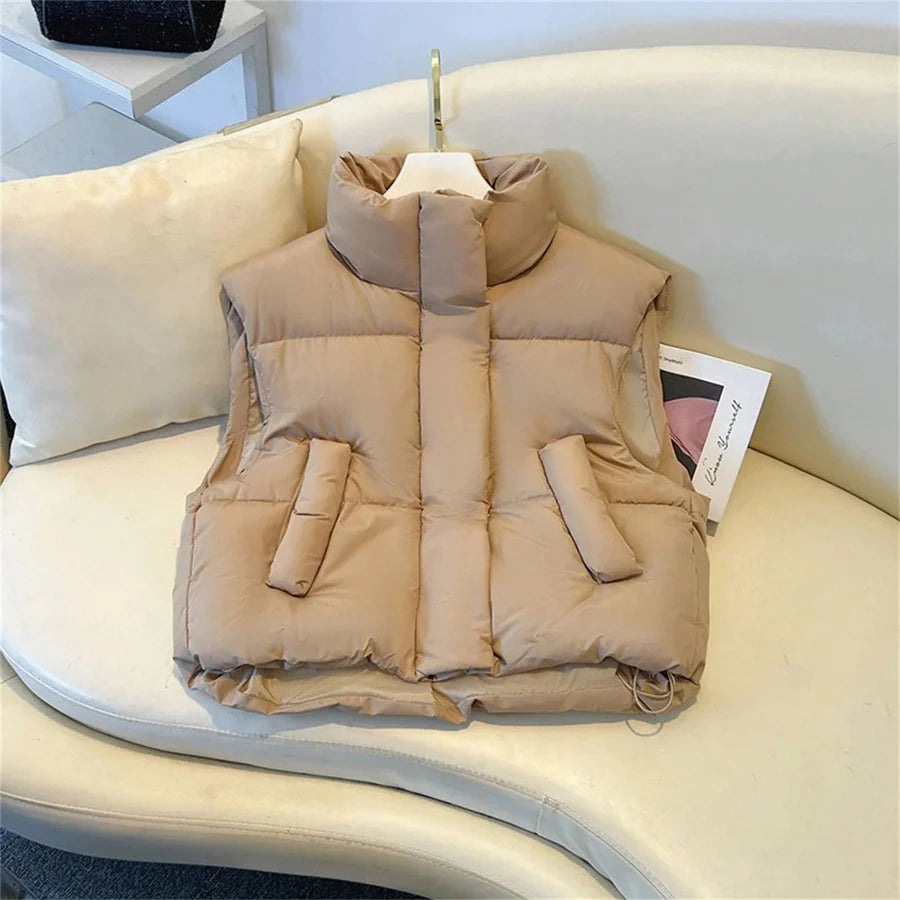 Gilet Bouffant À Col Haut Pour Femmes | Sans Manches