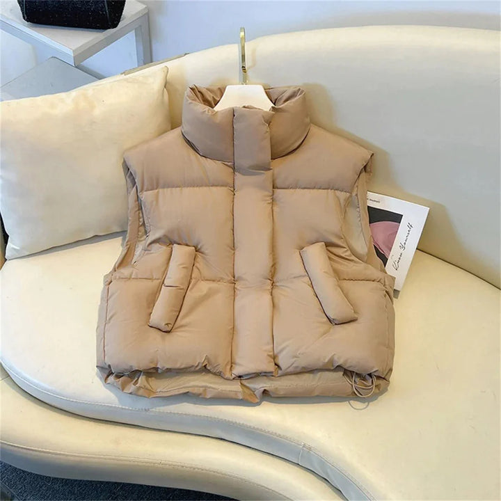 Gilet Bouffant À Col Haut Pour Femmes | Sans Manches