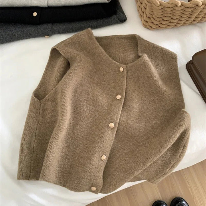 Gilet Sans Manches Pour Femmes | Bouton En bas
