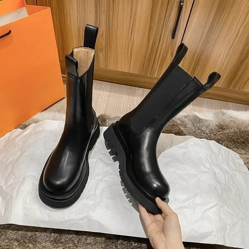 Femmes Noir Slip Sur Cheville Bottes | Stylé