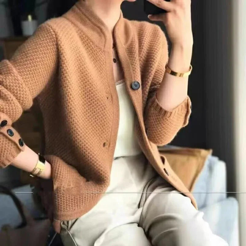 Cardigan Élégant En Tricot Pour Femmes | Manches Longues