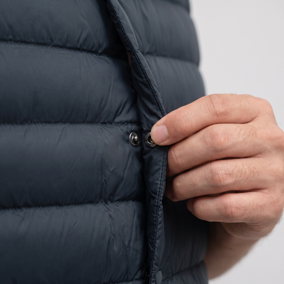Doudoune Sans Manches Homme Légère Boutons Pression