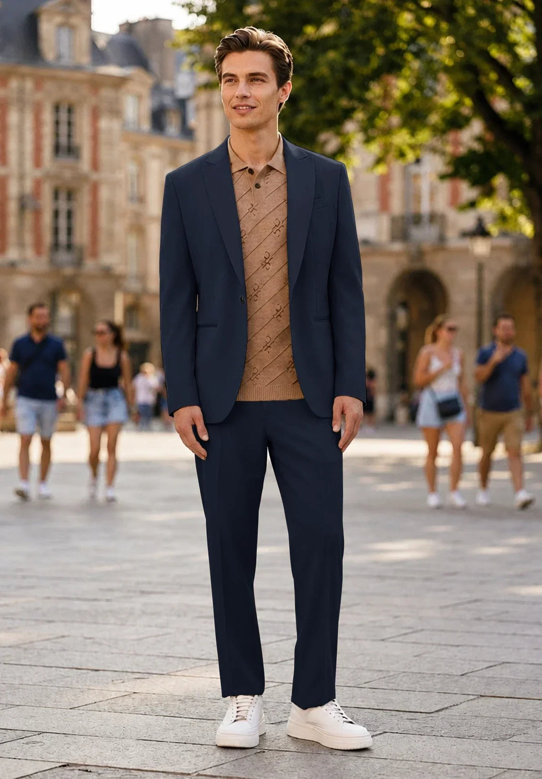 Herren-Zweiteiler mit modernem Schnitt, Ein-Knopf-Sakko und Slim-Fit-Hose
