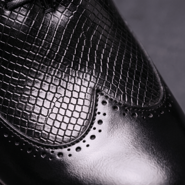 Oxford-schoenen voor heren van leer met veters en broguesdetails