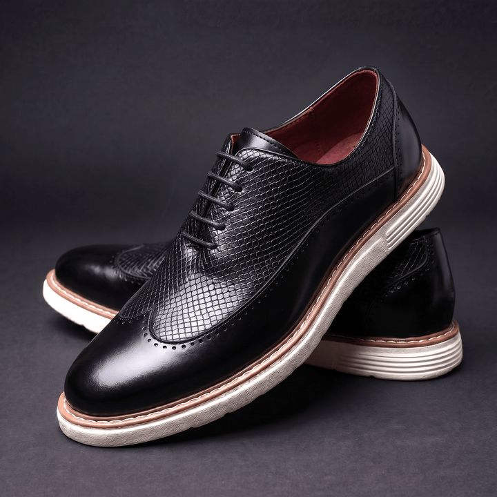Oxford-schoenen voor heren van leer met veters en broguesdetails