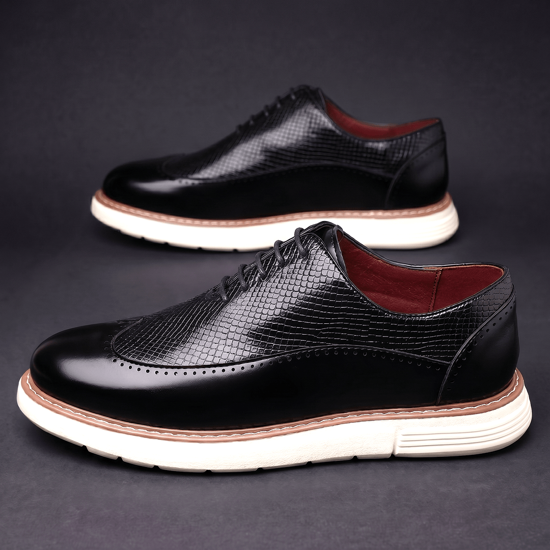 Oxford-schoenen voor heren van leer met veters en broguesdetails