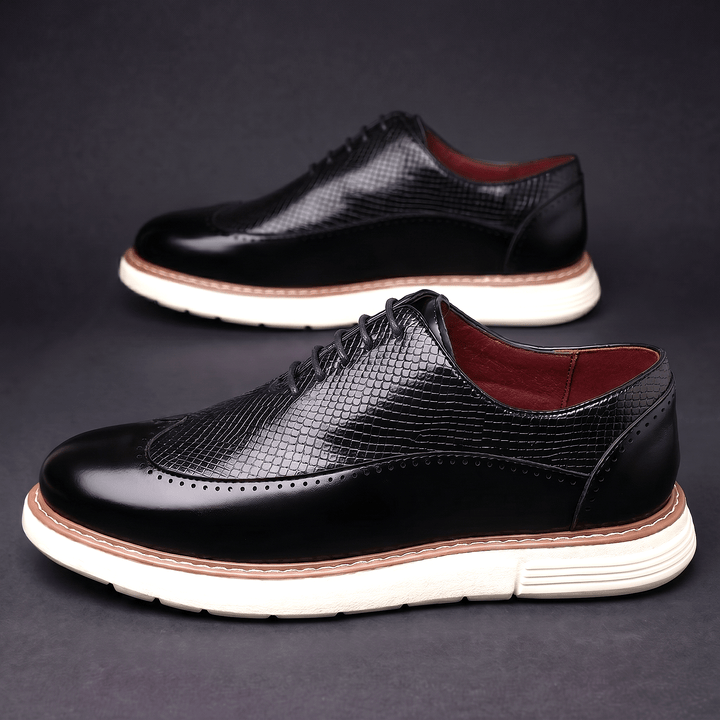 Oxford-schoenen voor heren van leer met veters en broguesdetails