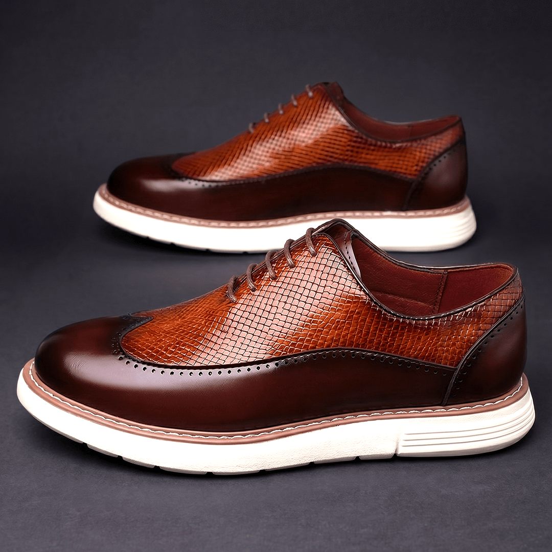 Oxford-schoenen voor heren van leer met veters en broguesdetails