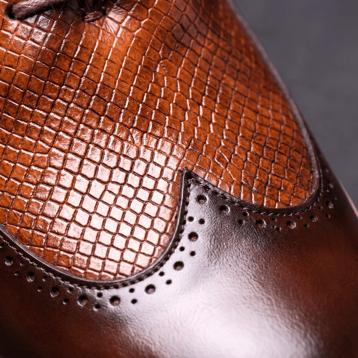 Oxford-schoenen voor heren van leer met veters en broguesdetails