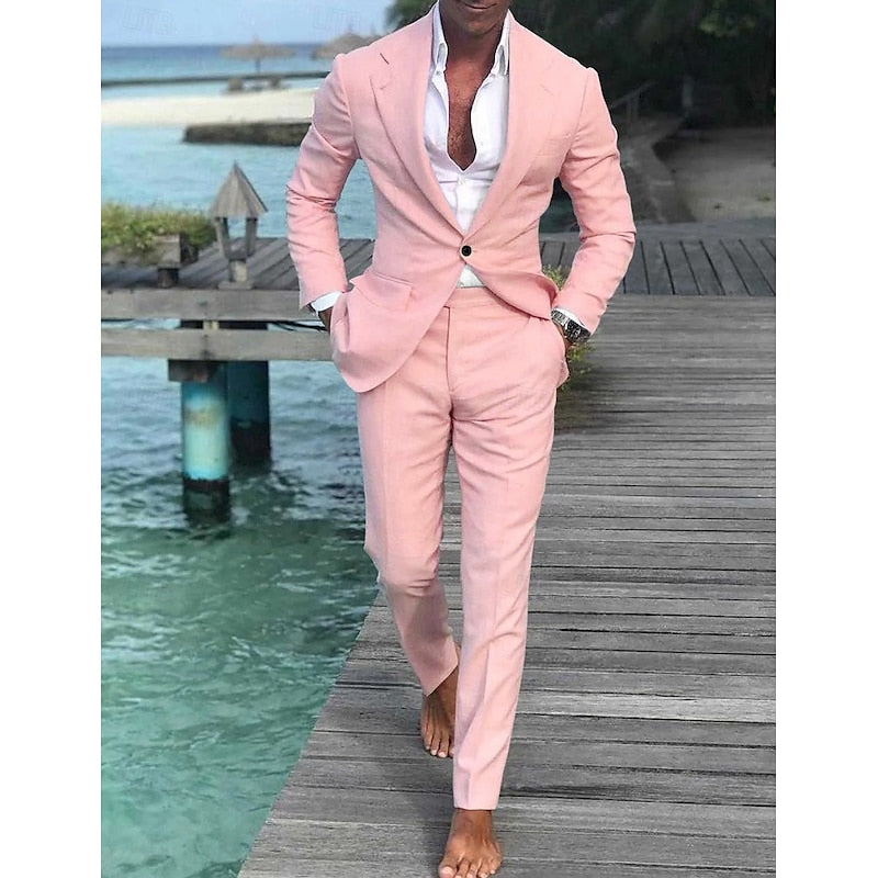Costume Deux Pièces Invité De Mariage Rose Pour Homme | Tenue De Cérémonie