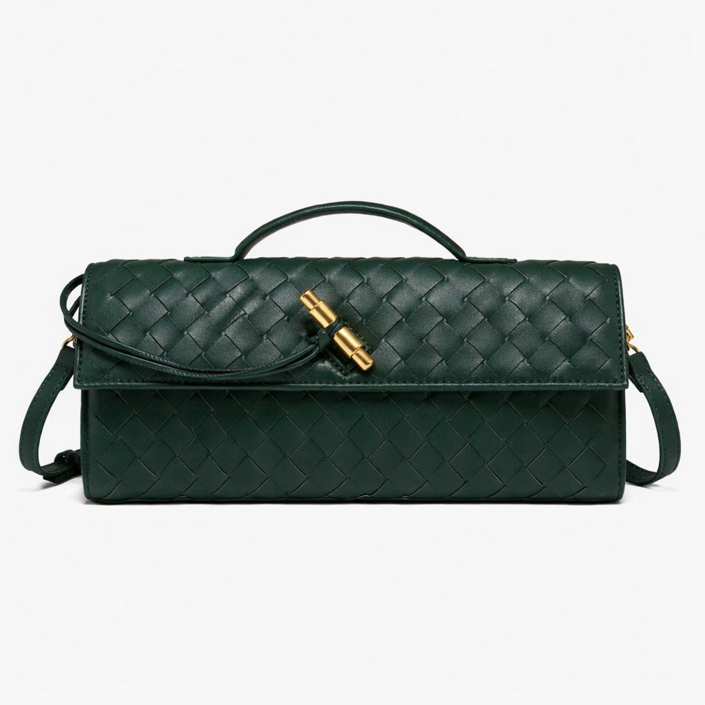 Pochette Tressée Femme – Sac de Soirée en Cuir Vegan