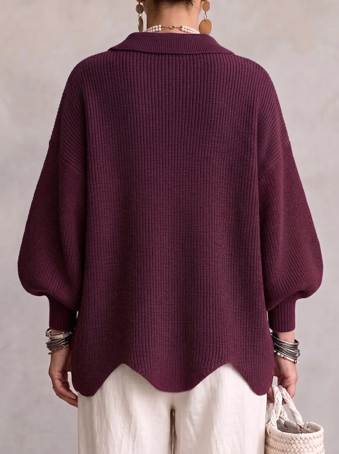 Cardigan Oversize à Boutons Dorés
