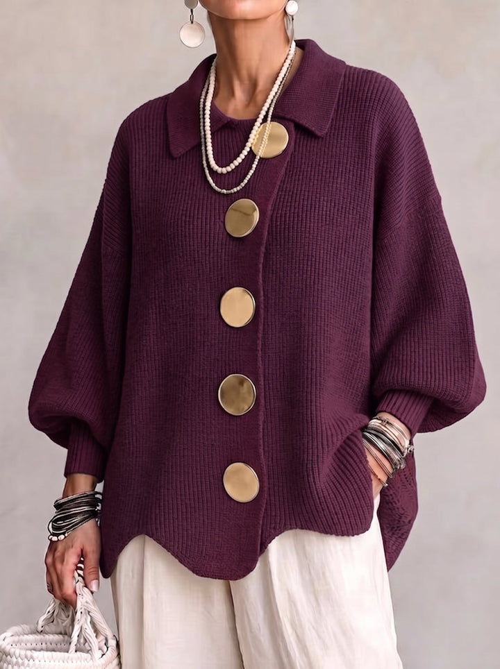 Cardigan Oversize à Boutons Dorés