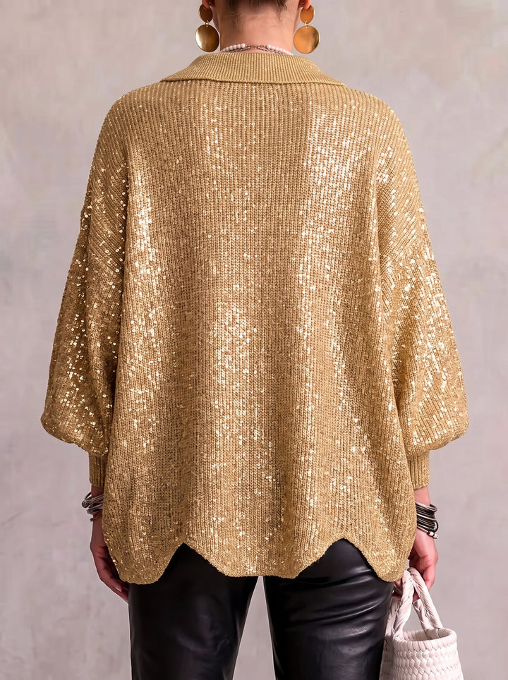 Cardigan Oversize à Boutons Dorés