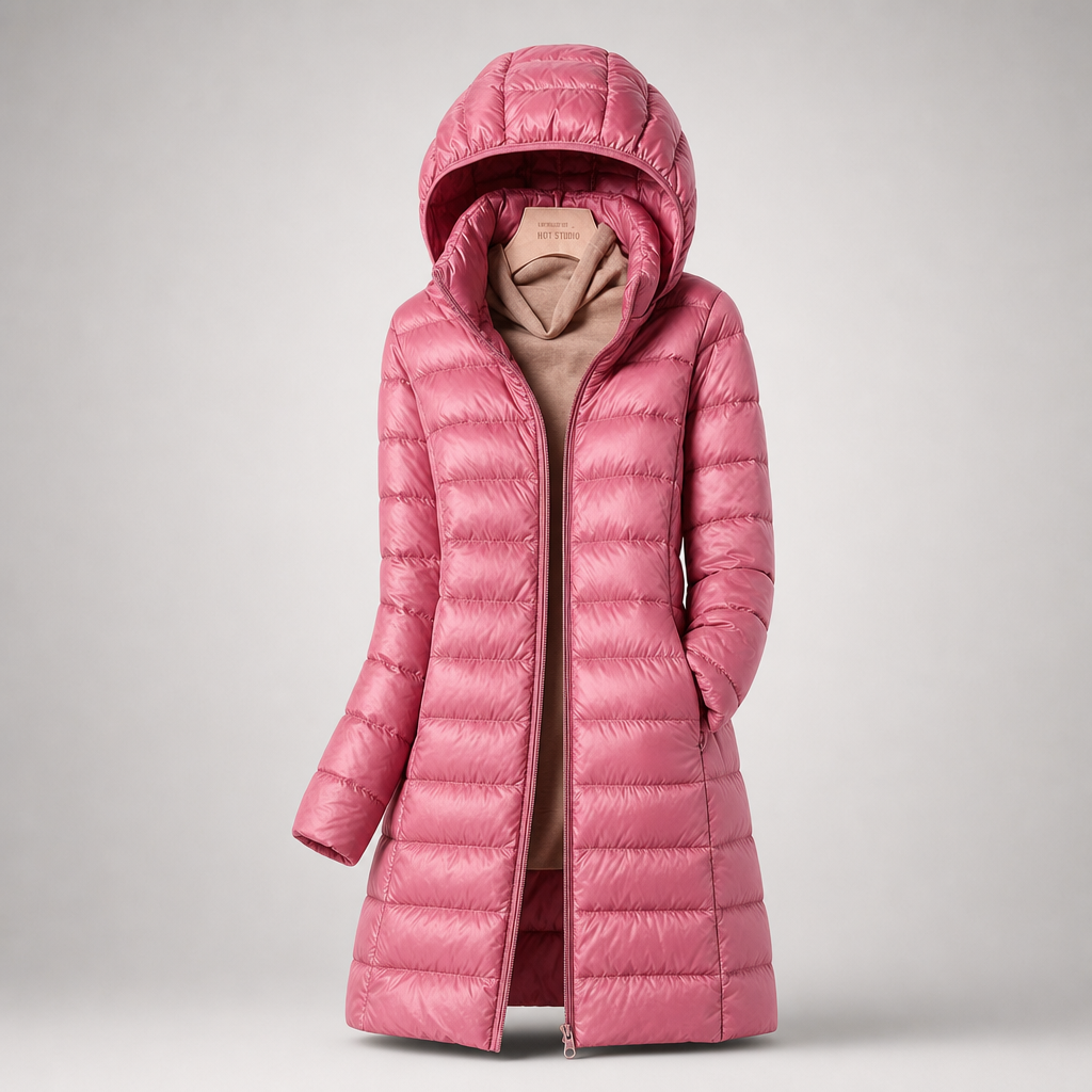 Doudoune Femme Légère À Capuche Amovible Coupe Ajustée