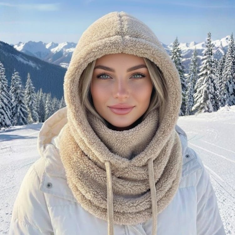 Passamontagna da donna in pile Sherpa con scaldacollo integrato