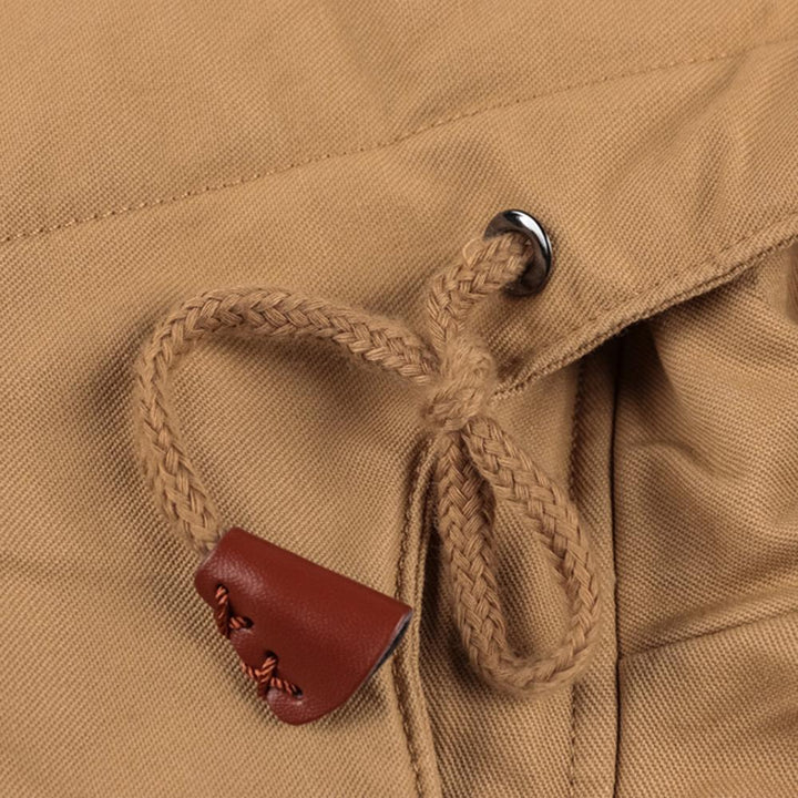 Giacca militare da uomo con cappuccio rimovibile e fodera in pile