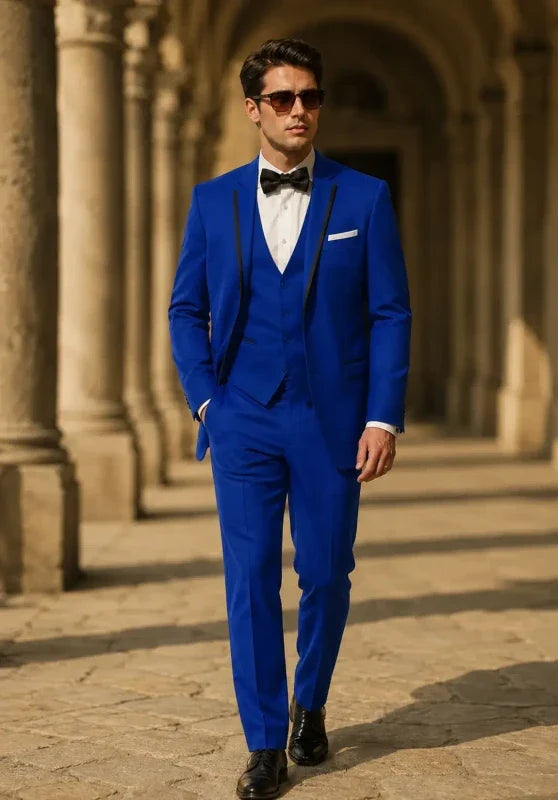 Costume 3 pièces en tissu premium coupe régulière pour homme pour mariage