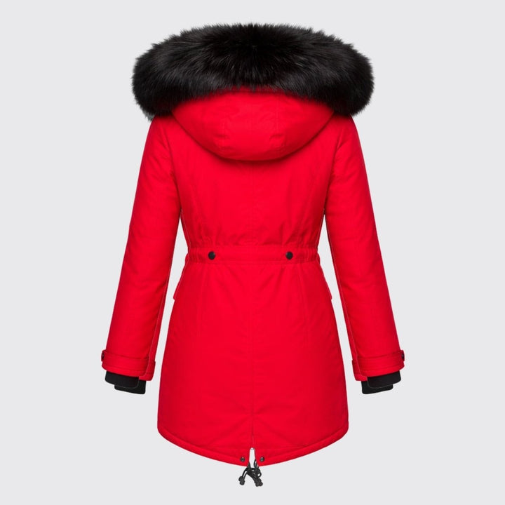Parka Femme à Capuche Fourrure Synthétique Taille Ajustable