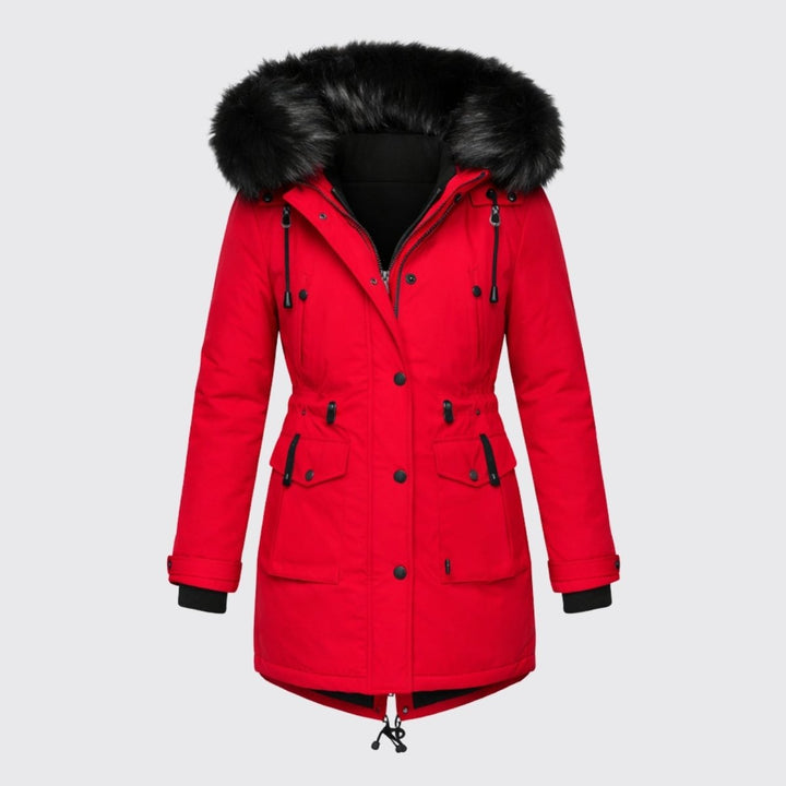 Parka Femme à Capuche Fourrure Synthétique Taille Ajustable