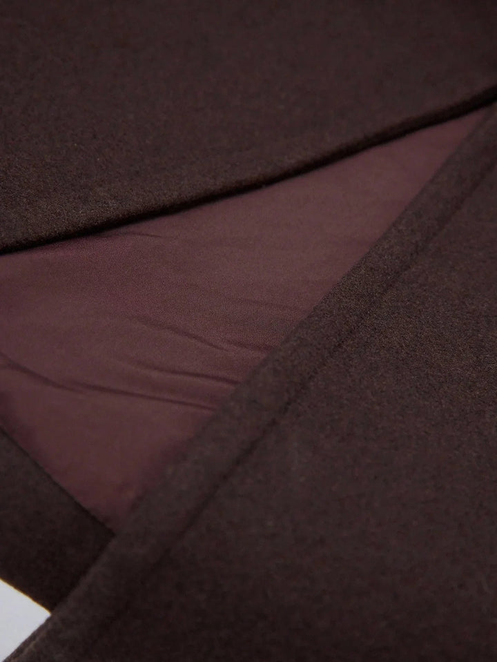 Cappotto oversize lungo da donna, doppiopetto con colletto a revers