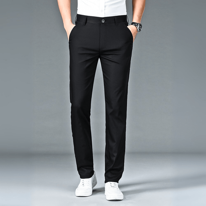 Pantalón chino para hombre de corte slim, con cintura plana y bolsillos laterales