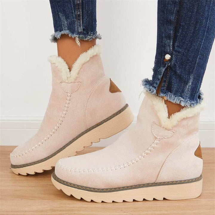 Bottes d’Hiver Femme Doublées Chaudement avec Semelle Antidérapante
