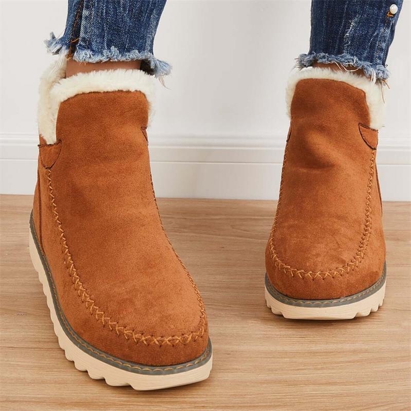 Bottes d’Hiver Femme Doublées Chaudement avec Semelle Antidérapante