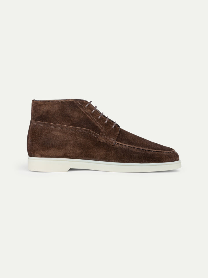 Men's suede Chukka boots - Lace-up with white rubber sole