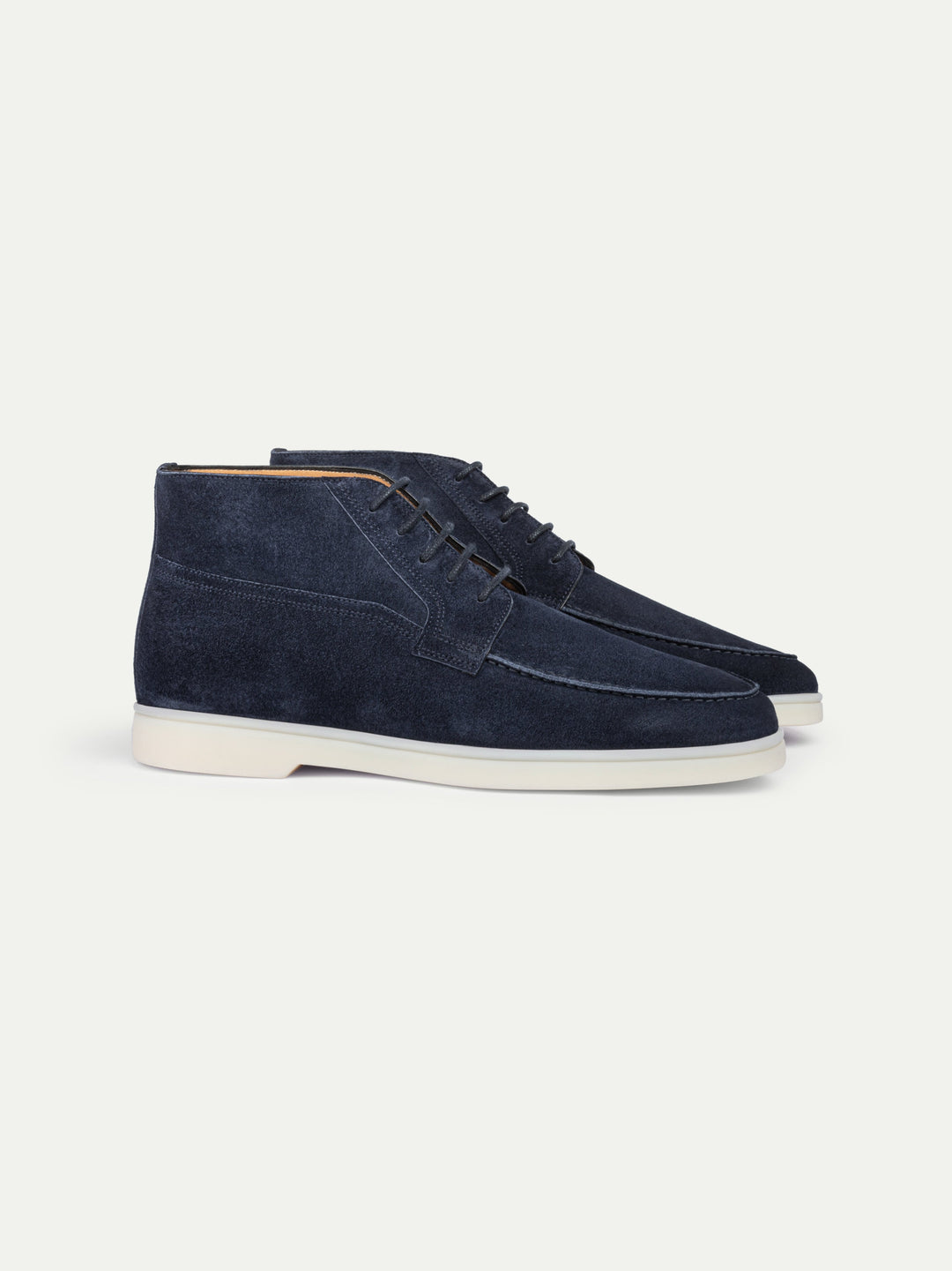 Men's suede Chukka boots - Lace-up with white rubber sole