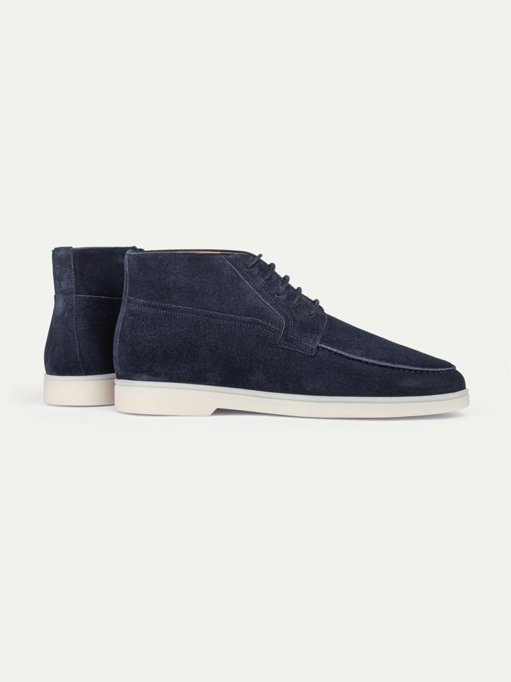 Men's suede Chukka boots - Lace-up with white rubber sole