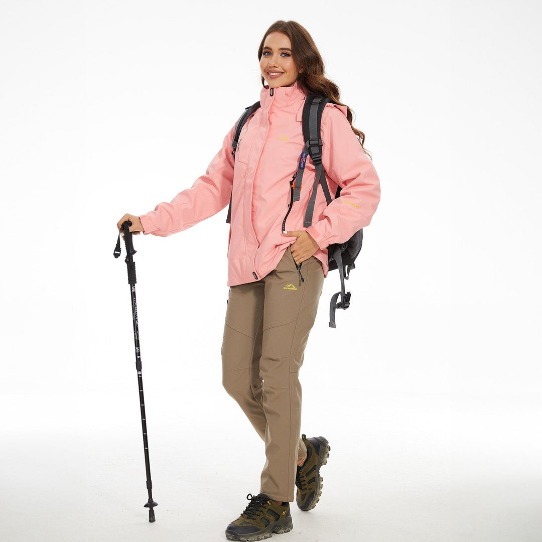 Giacca da sci da donna 3 in 1 impermeabile con fodera in pile