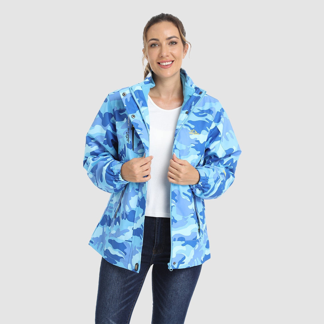 Giacca da sci da donna 3 in 1 impermeabile con fodera in pile