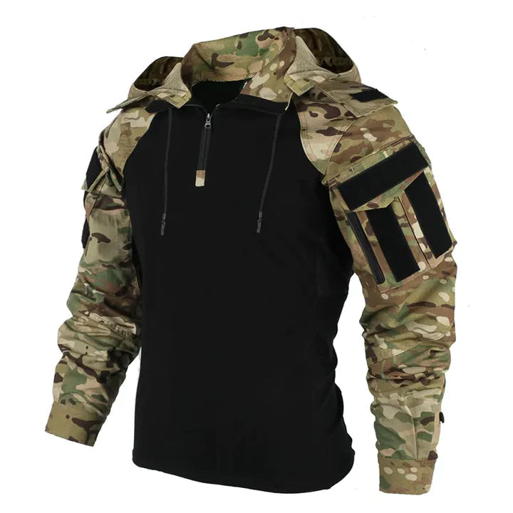 Sweat à capuche tactique homme avec poches sur les manches