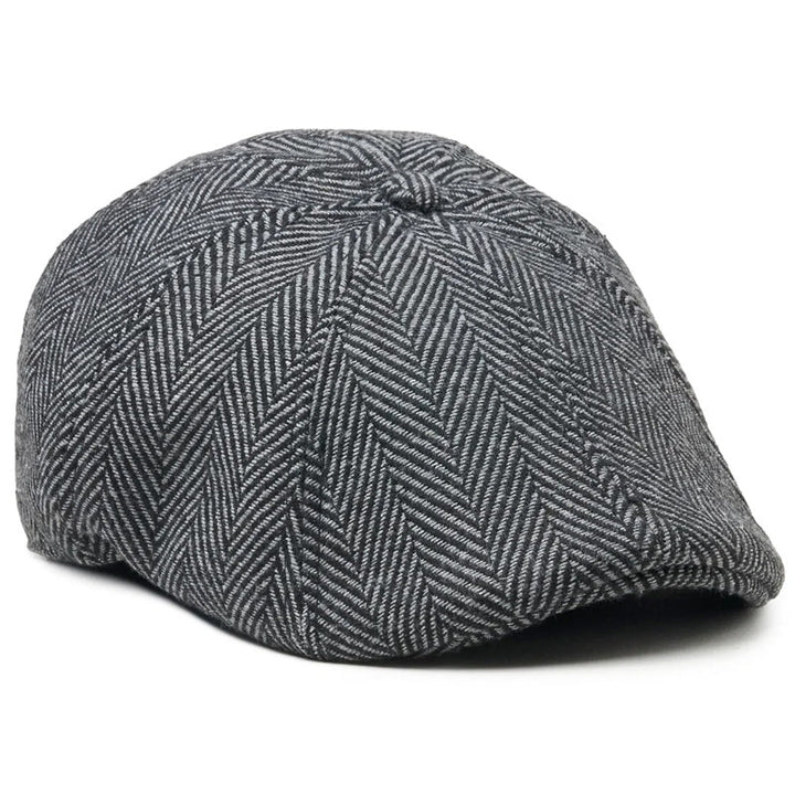 Gorra plana para hombre con diseño de espiga y ocho paneles