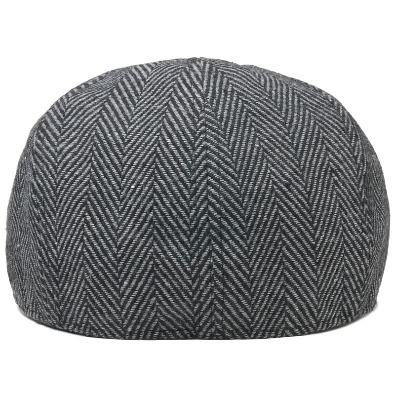 Gorra plana para hombre con diseño de espiga y ocho paneles