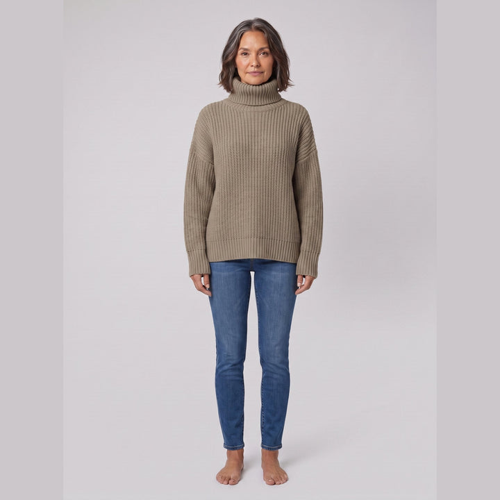 Pull Col Roulé Femme Maille Douce Coupe Décontractée