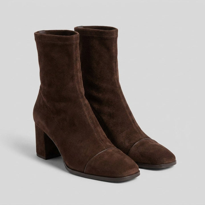 Bottines Femme Aspect Suédine À Enfiler Avec Talon Haut