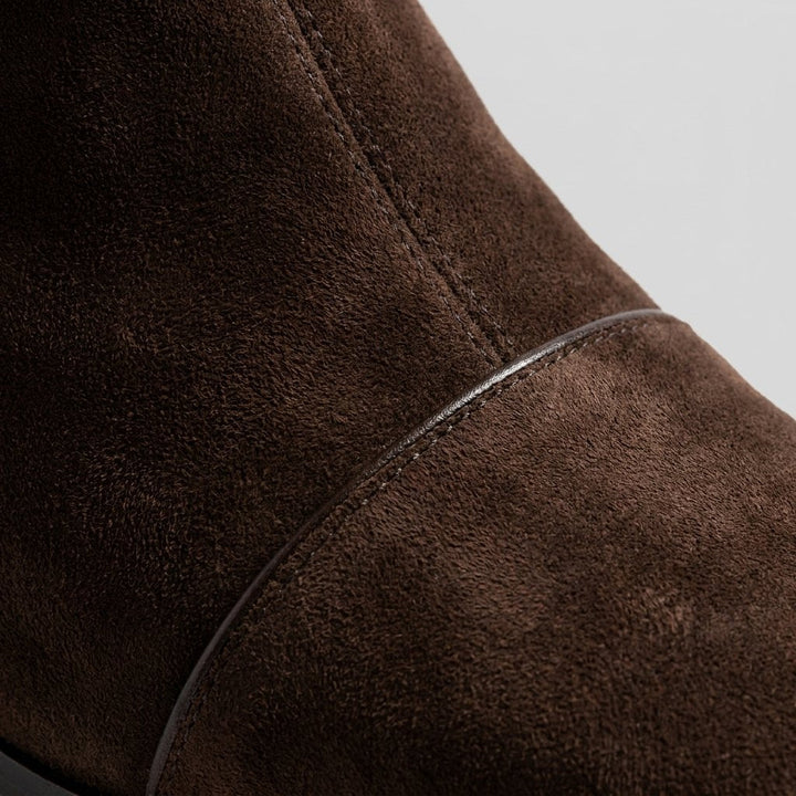 Bottines Femme Aspect Suédine À Enfiler Avec Talon Haut