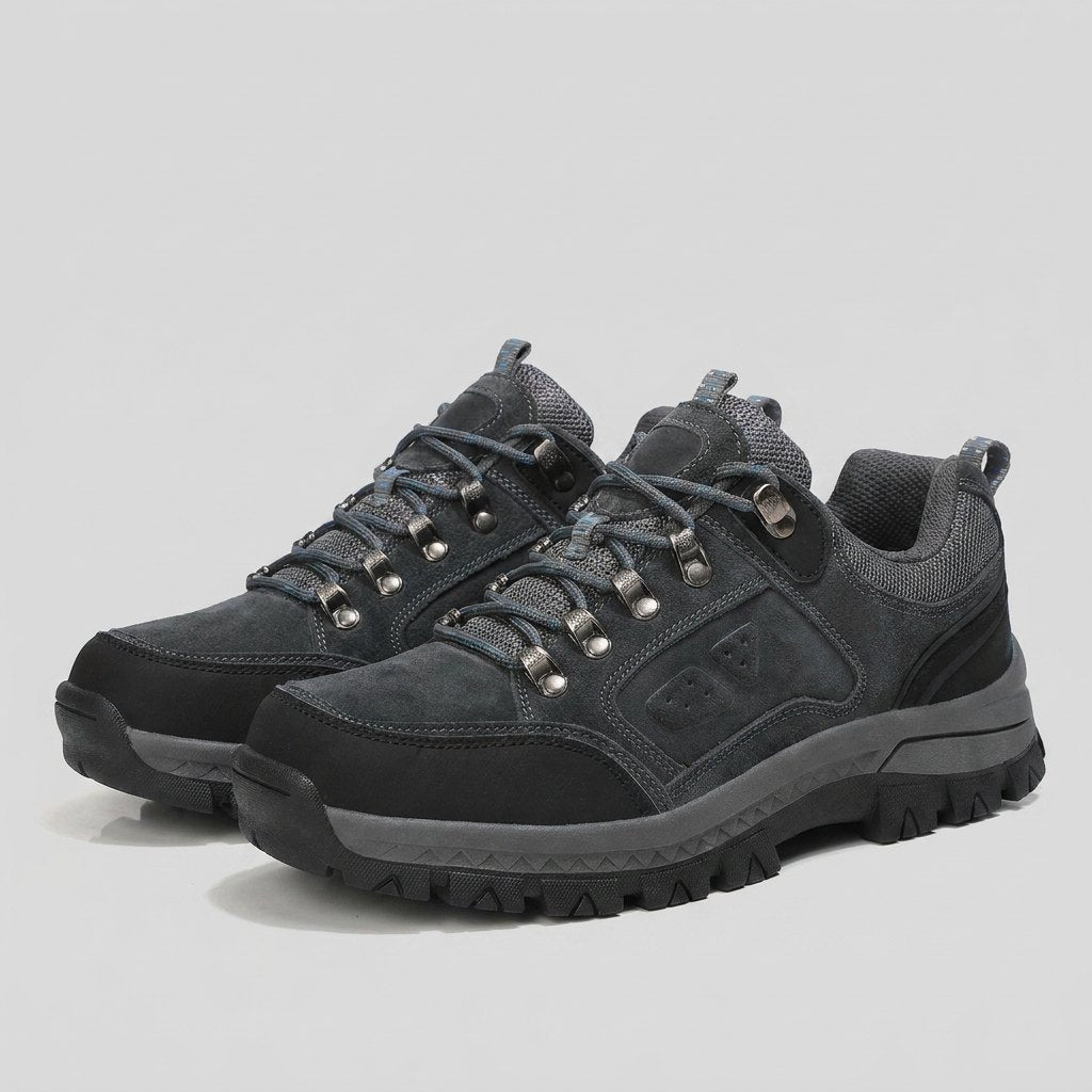 Chaussures de Randonnée Homme en Daim et Mesh avec Lacets et Semelle en Caoutchouc