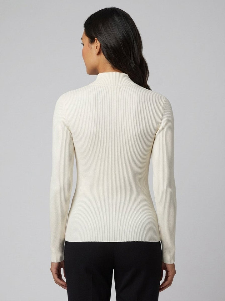 Dames-cardigan van ribgebreid materiaal met aansluitende pasvorm en dubbele ritssluiting